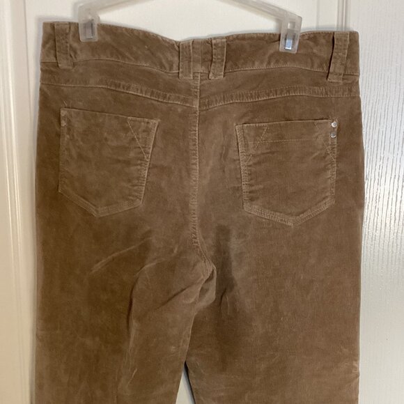 Lady Hathaway Women's Corduroy Brown Wide Leg Pants Size 12  Y2K Cotton Spandex - Picture 7 of 9